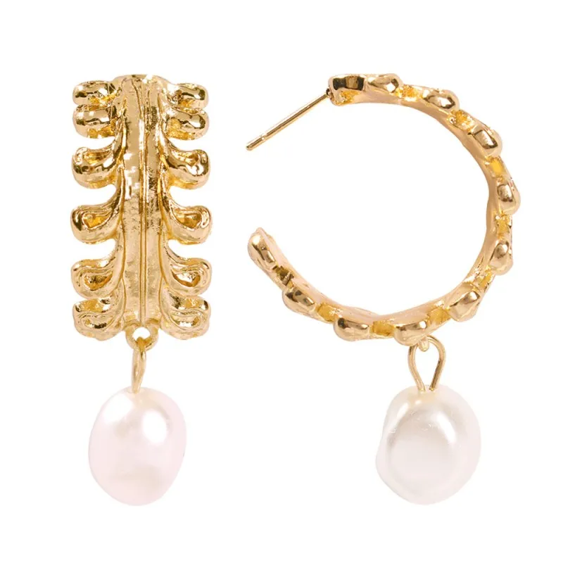 Модные золотые и серебряные шикарные круглые серьги-кольца для женщин серьги-капли с искусственным жемчугом ювелирные аксессуары E6640 - Окраска металла: E6641