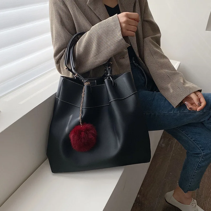 

Small CK WOMEN'S Bag Autumn And Winter New Style Contrast Color Tote Bag Cloud Bag Large Capacity Canvas Fashion Korean-style Fu