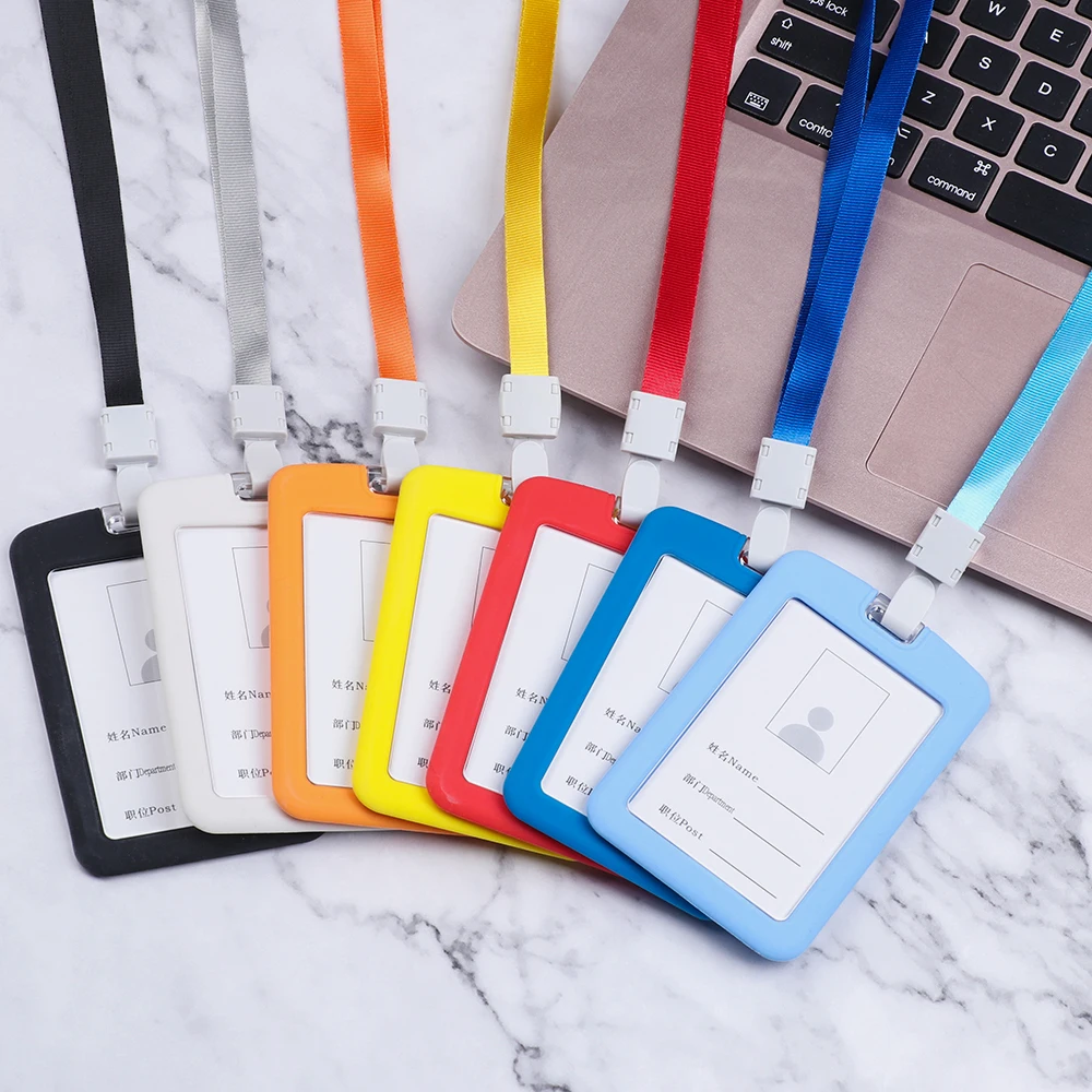

1PC Bank Credit Card Holder Wallet Bus ID Name Unisex Work Card Holder Student Adult Card Cover Badge Bag Business Card Case