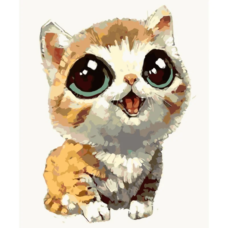 

Animal Theme DIY Oil Painting Drawing Pictures By Numbers Kit Handcraft Pattern Paintings By Numbers On Canvas For Home Decor