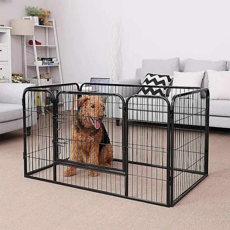 Pet Fence Dogs Aviary Thick Stainless Steel Foldable Pet Playpen Crate Cats Puppy Kennel House Pet Supplies 125x80x70cm HWC Pet Fence Dogs Aviary Thick Stainless Steel Foldable Pet Playpen Crate Cats Puppy Kennel House Pet Supplies 125x80x70cm HWC