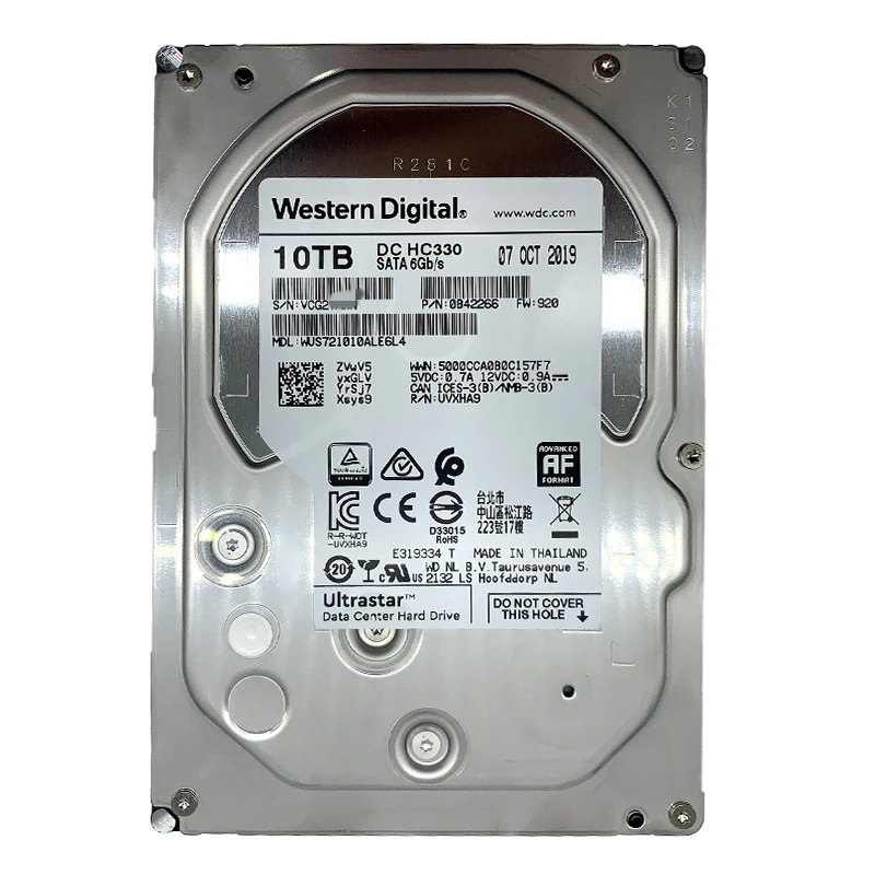  Western Digital de 10TB Ultrastar DC HC320 SATA HDD-7200 RPM clase SATA 6 Gb/s 256MB Cache 35 