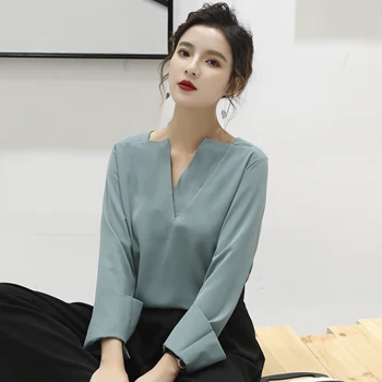 

F9110 2019 new autumn winter women fashion casual ladies work Shirts korean harajuku womens tops
