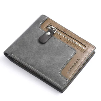 

2020 Hot Fashion Men Wallets Bifold Wallet ID Card Holder Coin Purse Pockets Clutch with Zipper Men Wallet with Coin Bag Gift
