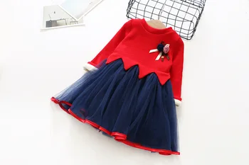 

Long Sleeve Thicken Dresses for Girls Christmas Dress Princess Party Tutu Wedding Gown Children Clothing Lace Girl sweet Drsses