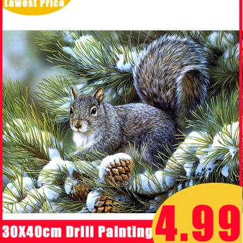 

Full Square/Round Drill 5D DIY Diamond Painting Squirrel Diamond Embroidery Cross Stitch Animal Pattern Mosaic Home Decor Gift