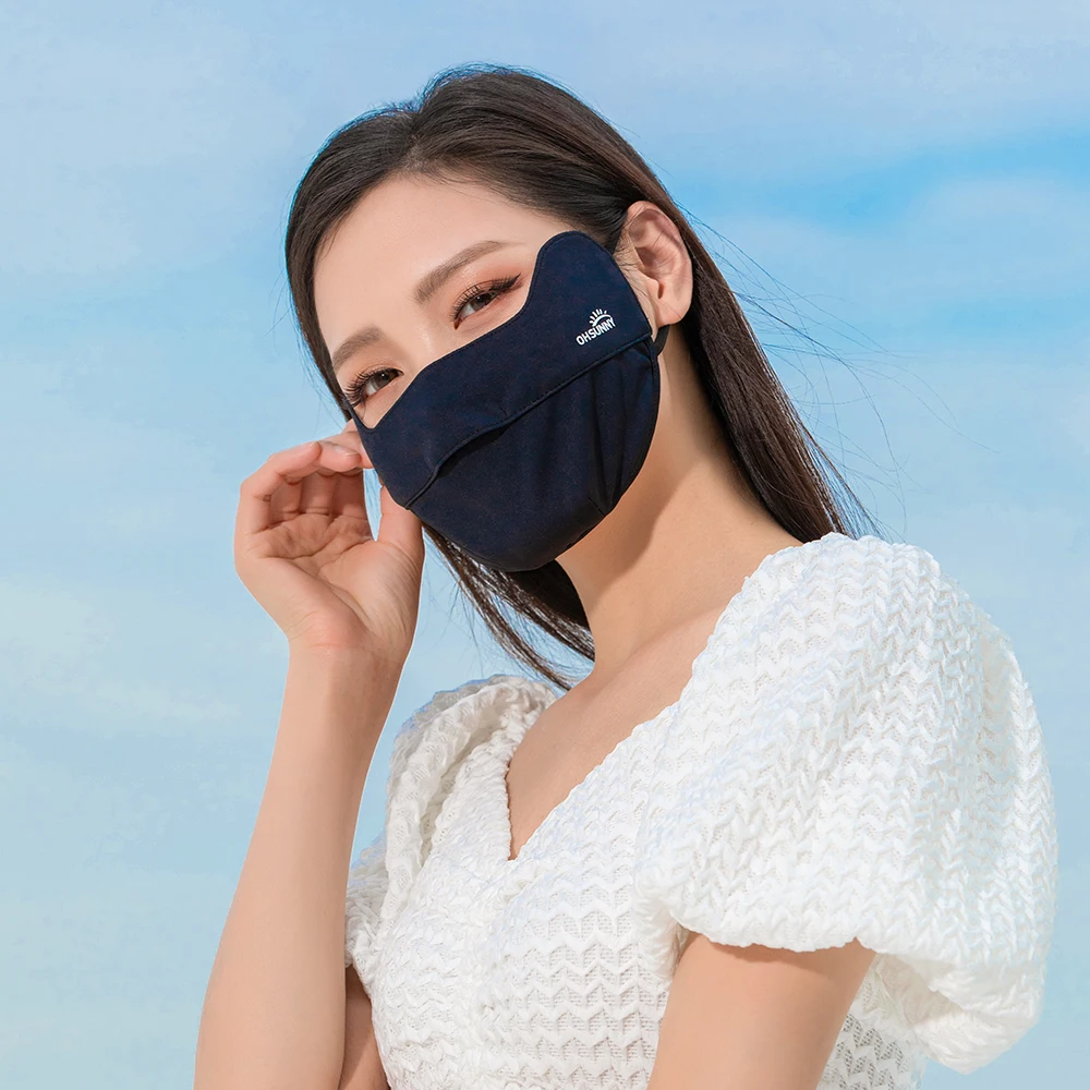 OhSunny New Face Masks Summer Outdoor Anti-UV Sun Protection Quick Dry Open Nose Breathable Cooling Fabric Solid Shield | Красота и