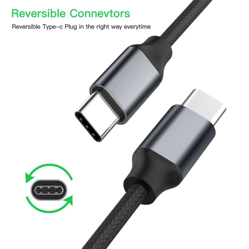Практичный usb Тип с разъемами типа C и USB-C 3,1 Мощность кабель с двумя штекерами высокое Скорость провод для быстрой зарядки метр для различных телефонов