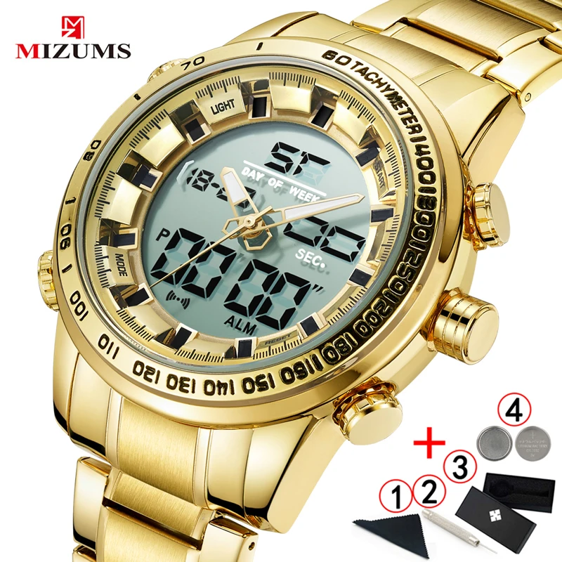 joefox gold digital watch