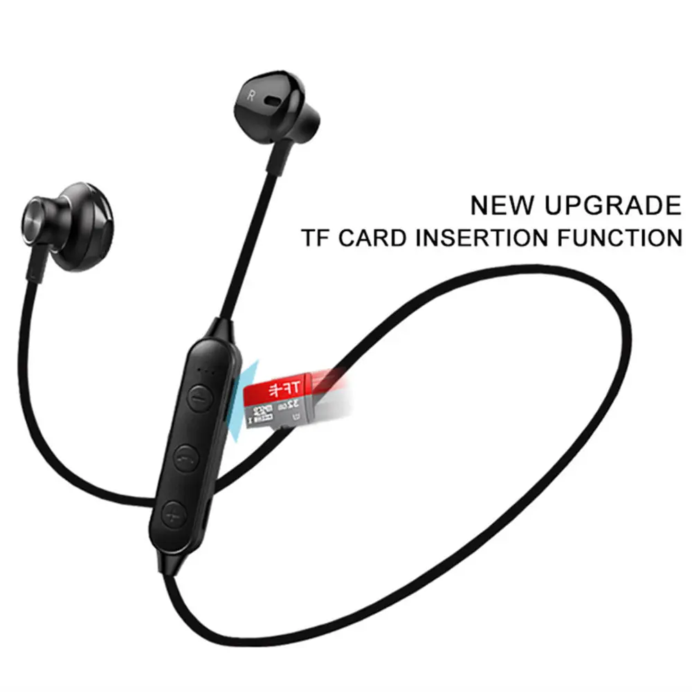 HYASIA Bluetooth 5 0 Earphone Wireless Earphone Sport Support TF Stereo Earbuds Magnet Bluetooth Earphone with Mic for Phone
