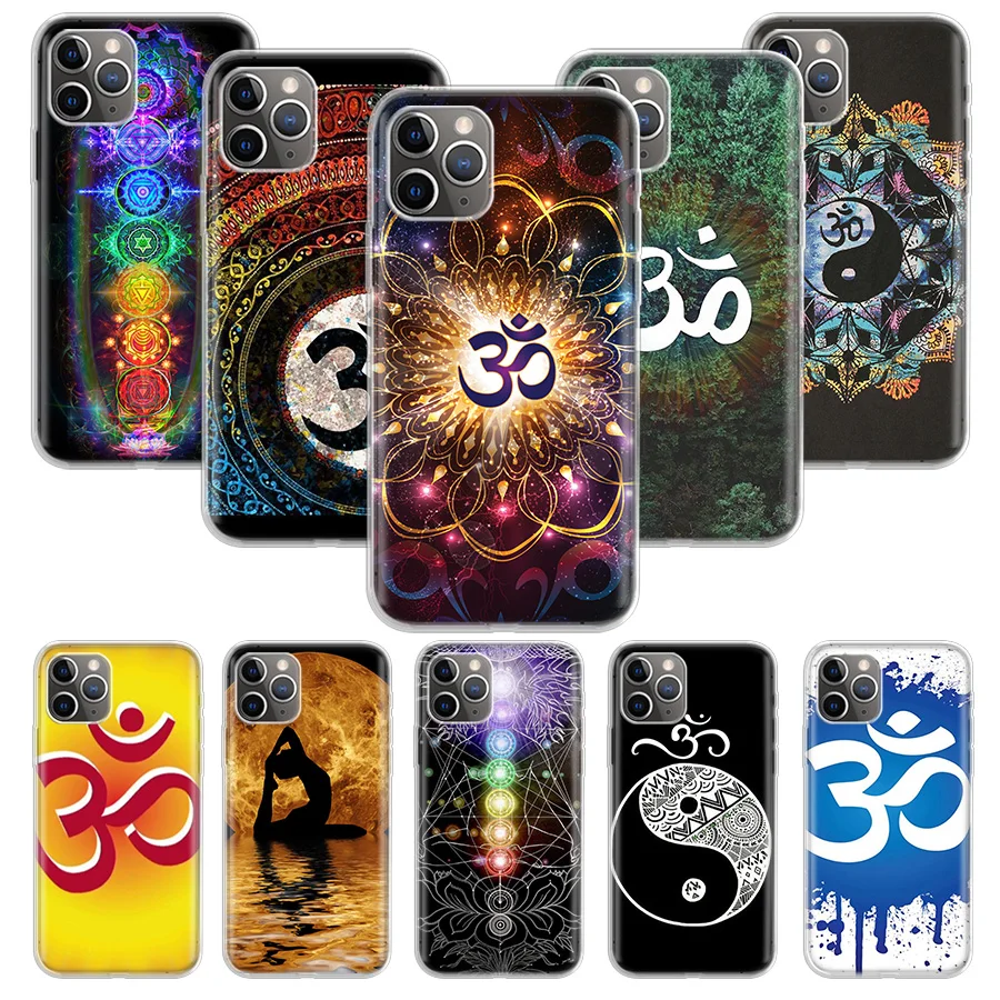 Aum Om Yoga Phone Case For Apple iPhone 11 13 12 Pro XS Max XR X 7 8 6 6S Plus Mini 5 5S SE Soft Back Shell Cover Coque House | Мобильные