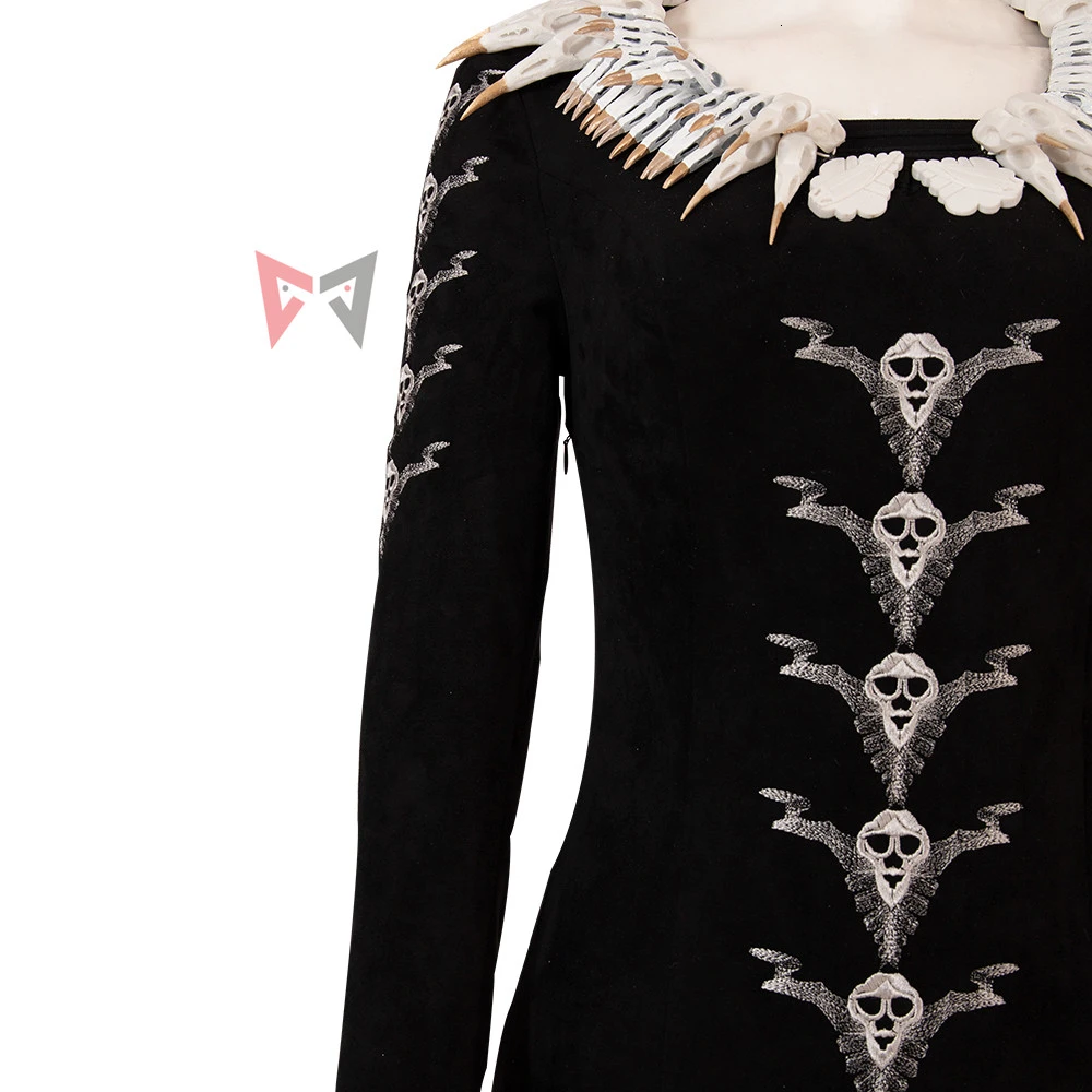Maleficent Mistress of Evil; карнавальный костюм; наряд на Хэллоуин; рога; необычный череп; Анжелина Джоли; черное платье на заказ