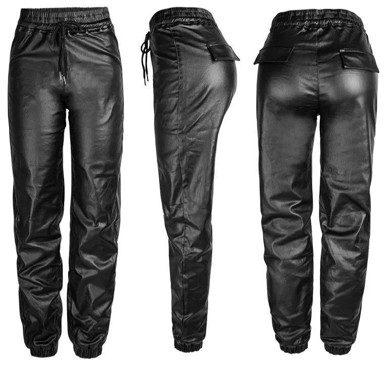 Black faux leather pants Dresoo