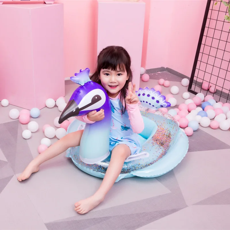 

Sequin Bubble Bottom Peacock CHILDREN'S Seat Ring Flamingo Floating CHILDREN'S Swim Ring PVC Life Ring