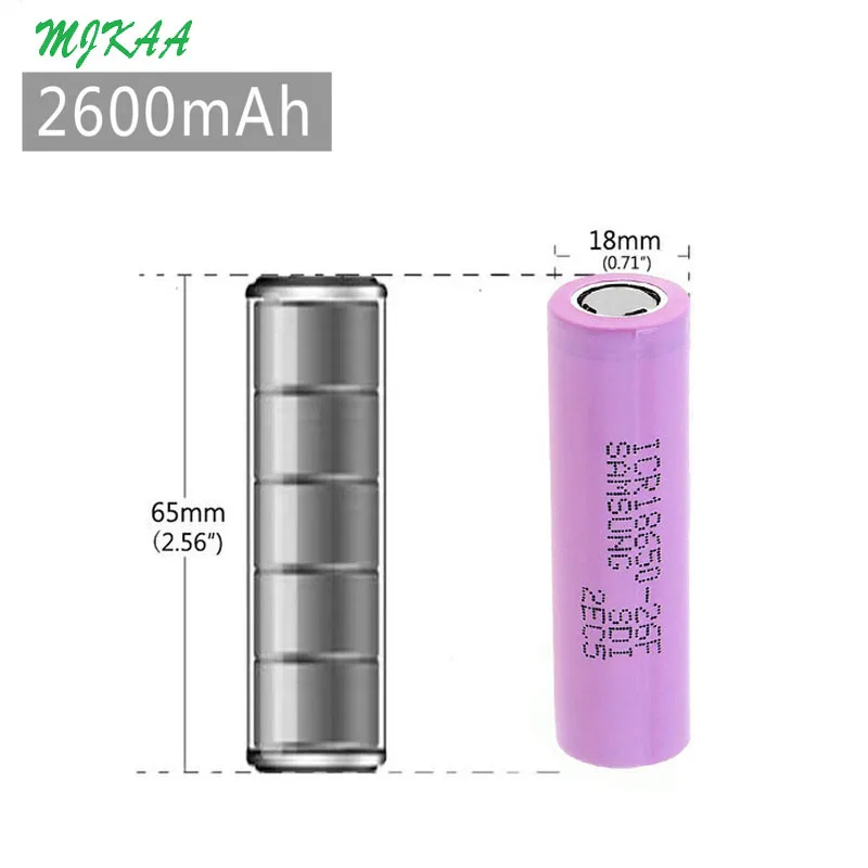 MJKAA 4/6 шт. Icr18650 литий 2600mah 3,7 V литий-ионный аккумулятор Перезаряжаемые Pkcell с плоским верхом батарейки для игрушки Инструменты фонарик
