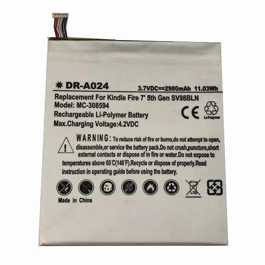 TTVXO 2980 mAh Battery for Kindle Fire 7″ 5th Gen SV98LN,MC 308594