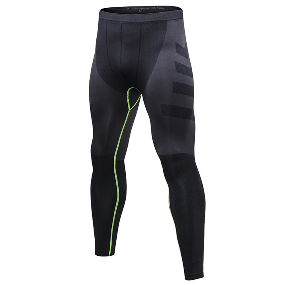 Dark Gray Green Мужские обтягивающие спортивные брюки, быстросохнущие тренировочные штаны для фитнеса и бега - Цвет: Dark Gray Green