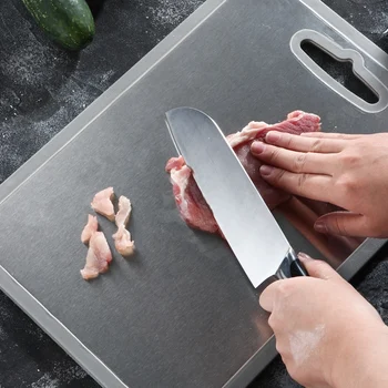 

Double-sided Stai·less Steel Cutting Board For Cutting Board Kitchen Tools*