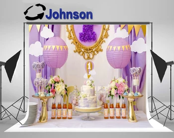 

Discount Cake Lollipops Baby St Birthday backdrop Computer print party background