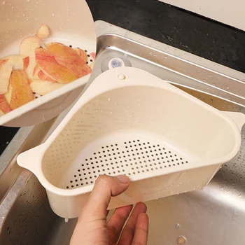 

1Pcs 3Colors Drain Basket Bowl Suction Cup Corner Sink Drain Sponge Holder Drainage scrubber PP Kitchen Supplies