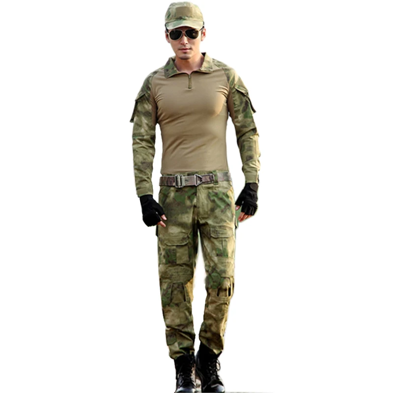 

Tactical Camouflage Military Uniform Clothes Suit Army clothes Military Combat Uniforme Outdoor Men Shirt Pants with Kneepad