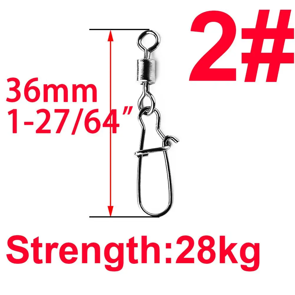 Size 2 50 шт. 2#3#4#6#8#10#12#14# рыболовный Соединитель с застежкой "булавка" подшипник качения поворотный нержавеющая сталь с защелкой снасть для приманки на рыболовецкий крючок - Цвет: Size 2