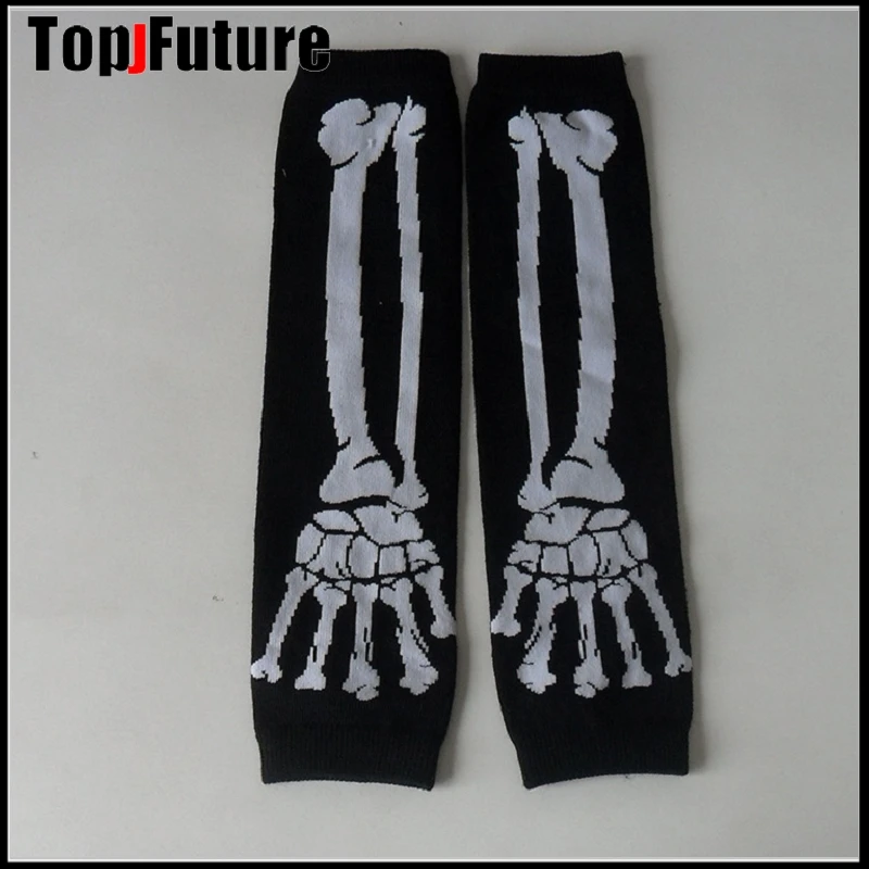 Harajuku Punk Arm Warmers Unisex Vintage Ins Bf White Spider Fingerless Gloves Streetwear Goth Casual skull Arm Warmers Female brown leather driving gloves Gloves & Mittens