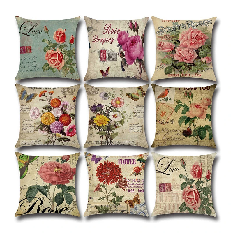 

Rural Style Decorative cushion cover pillows Throw Pillow Case 45*45cm Square Cushion Cover Case Living Room Sofa Bed Home Deco