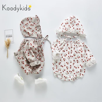 

Koodykids 2020 Spring Baby Girl Bodysuits Spring New Rompers Girl Toddlers Romper With Hat Autumn Clothes Baby Girl Clothes