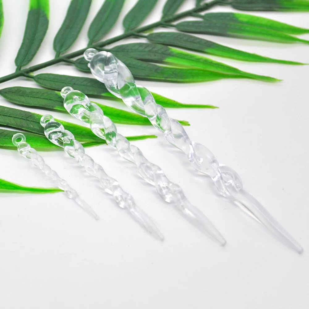 12/24PCS Christmas Simulation Ice Christmas Tree Pendants Fake Icicles Winter Party And New Year Decorations Navidad