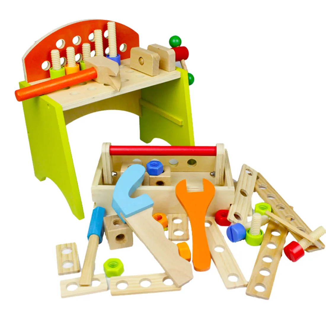 

Children Workbench Tool Set DIY Tool Table Toys Simulation Puzzle Toy Early Educational Toy Gift For Children Kids - Colorful