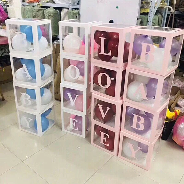 4 шт./компл. Горячее предложение квадратный Baby Shower шар Коробки прозрачная коробка День рождения Декор hogard