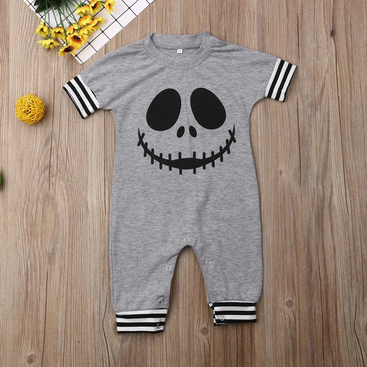 

Pudcoco Newborn Baby Boy Girl Clothes Cartoon Smiling Face Cotton Romper Jumpsuit One-Piece Outfit Playsuit Halloween Clothes
