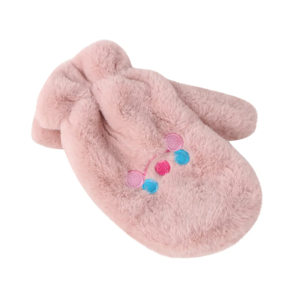 Промывочный стеганый утепленный зимний Для детей Детские Однотонная одежда зима Утепленная одежда с мультипликационным принтом в виде улыбок Вышивка перчатки L1127