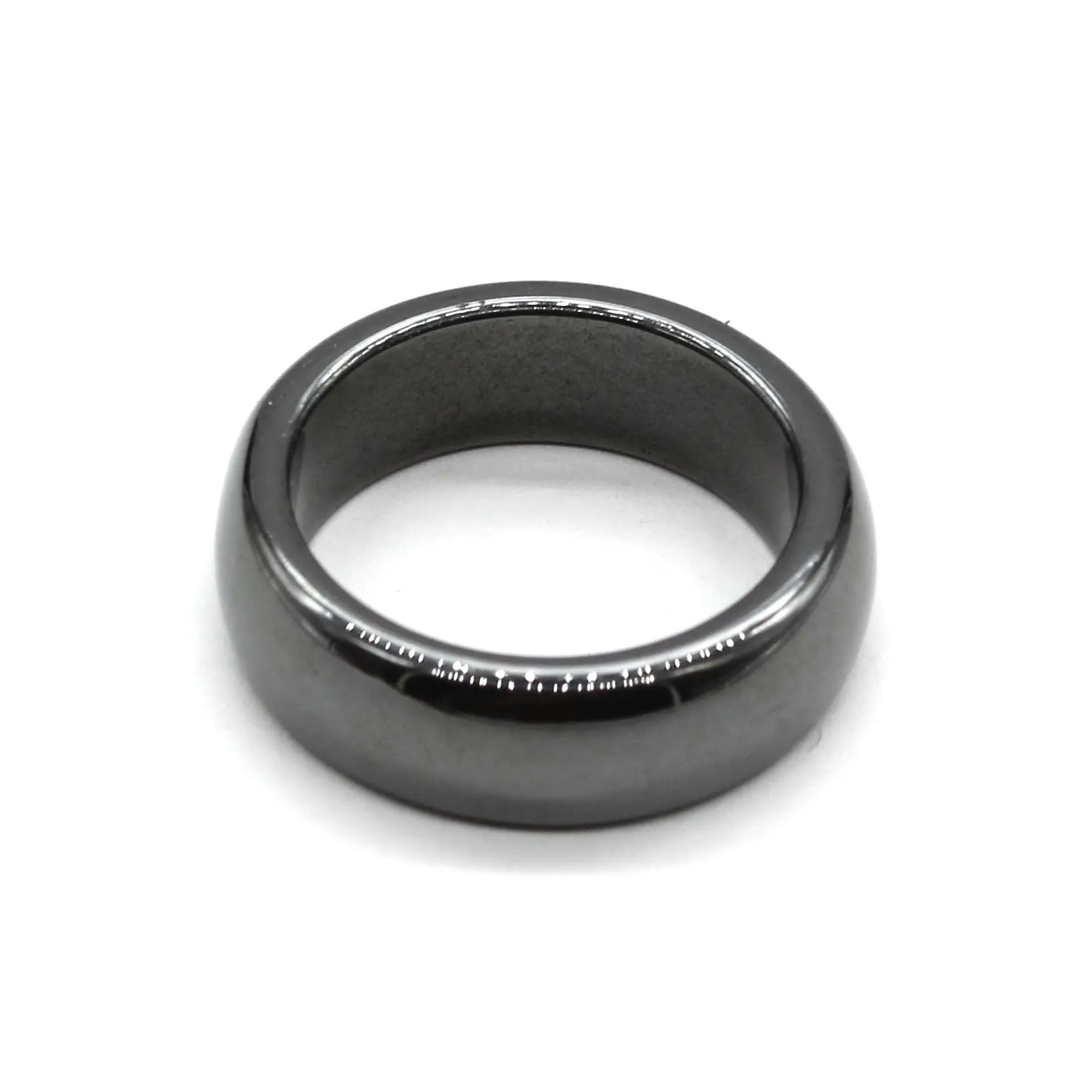 Ring Set 5pcs Natural Black Hematite Magnetic Healing Ring 6mm Band Sizes 5 Through 12 Men Womens Jewelry