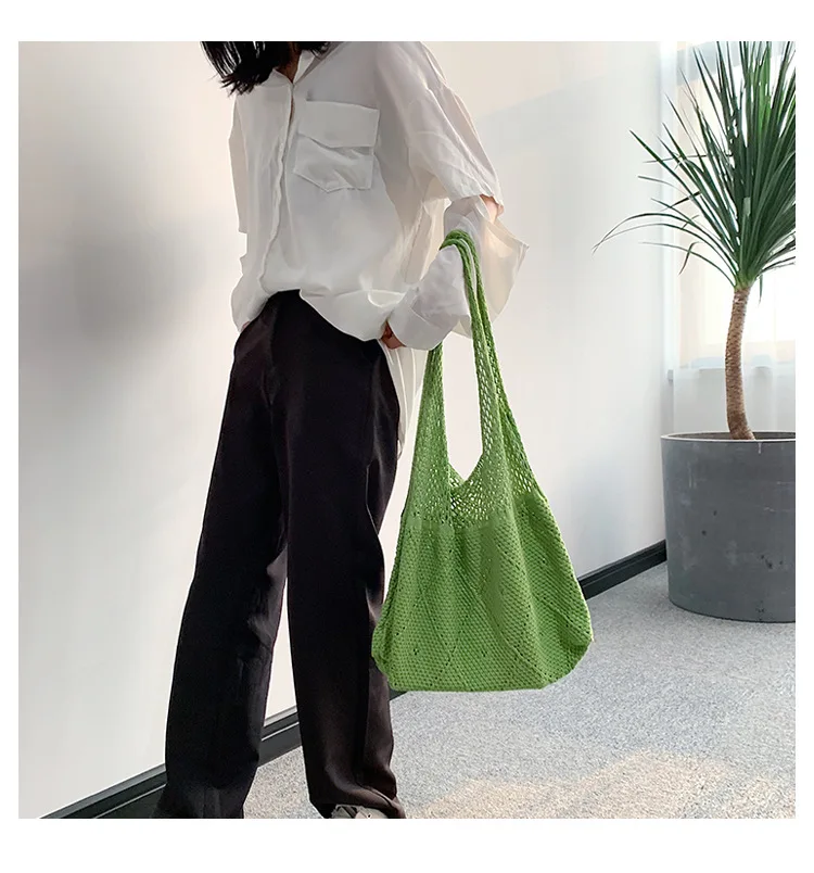 Women's bag 2022 Trend Handbags Knitted bag Luxury Designer Crochet Shoulder bags Ladies Tote bag Shopper Sac Bags for Women