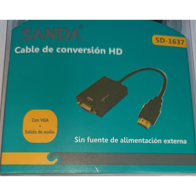 Cable Adaptador Externo Conversor HDMI® a VGA - 1920x1080 - Conversor HDMI  con Salida de Audio - Adaptador de Monitor VGA a HDMI