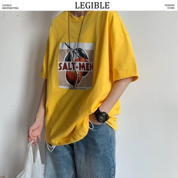 

LEGIBLE Men T-shirts Harajuku 2020 Mens Hip Hop Casual Cartoon Printed T-shirts Male Korean Short Sleeve Summer Tees