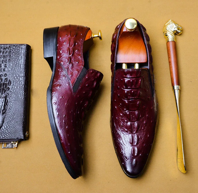 QYFCIOUFU; коллекция года; ручная работа; итальянская модная обувь из крокодиловой кожи; свадебные туфли-оксфорды для мужчин; Мужские модельные туфли дерби из натуральной кожи
