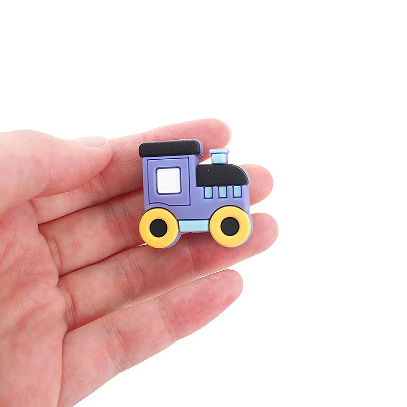 Chenkai 50 шт. силиконовый поезд Прорезыватель для зубов бисер для кормления ребенка BPA бесплатно DIY успокаивающий подвесной браслет, ожерелье, игрушка, аксессуары