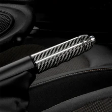 Автомобильный Ручной тормоз из углеродного волокна, внутренняя отделка, стояночный рычаг, декоративная крышка, стильные аксессуары для MINI COOPER S F55 F56 F57