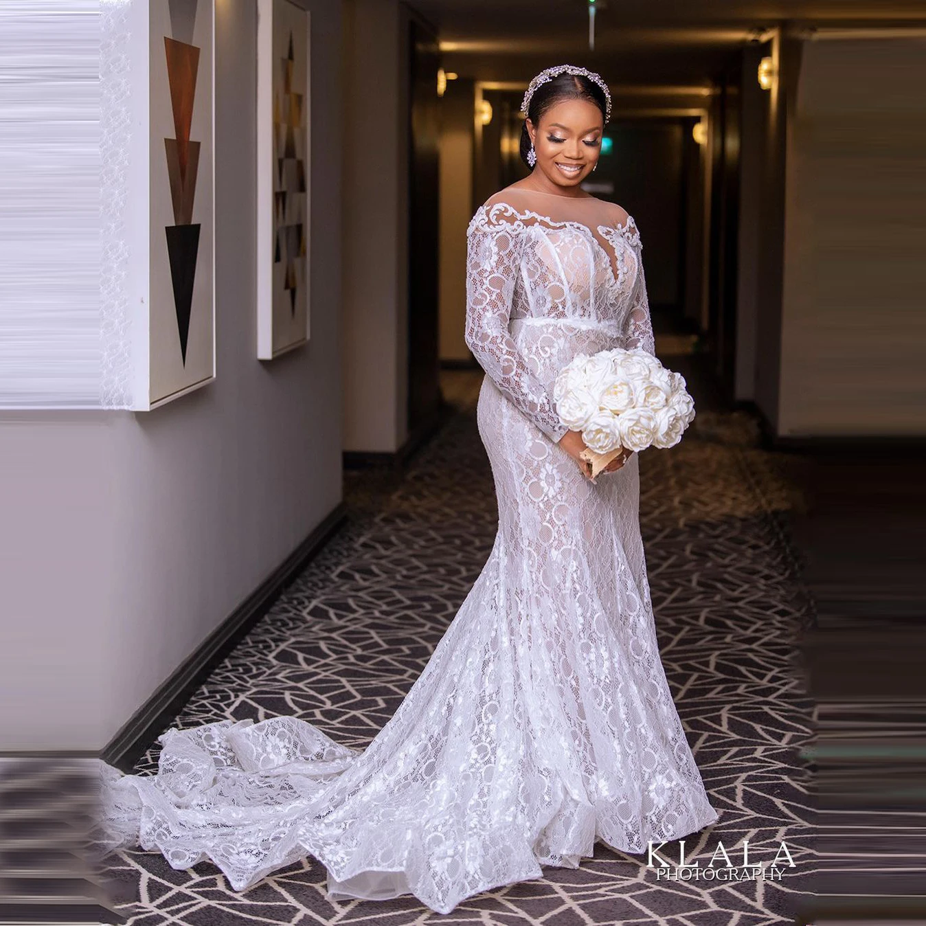 Charming Lace Aso Ebi Wedding Dresses 