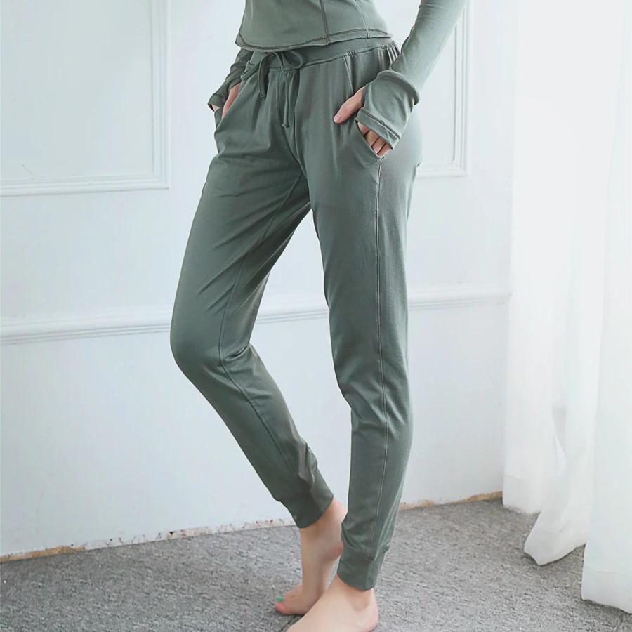 Green BESGO, спортивные штаны с карманами, свободные, с высокой талией, для фитнеса, пробежки, облегающие, для спортзала, спорта, йоги, брюки для женщин, тренировочные брюки для девушек - Цвет: Green