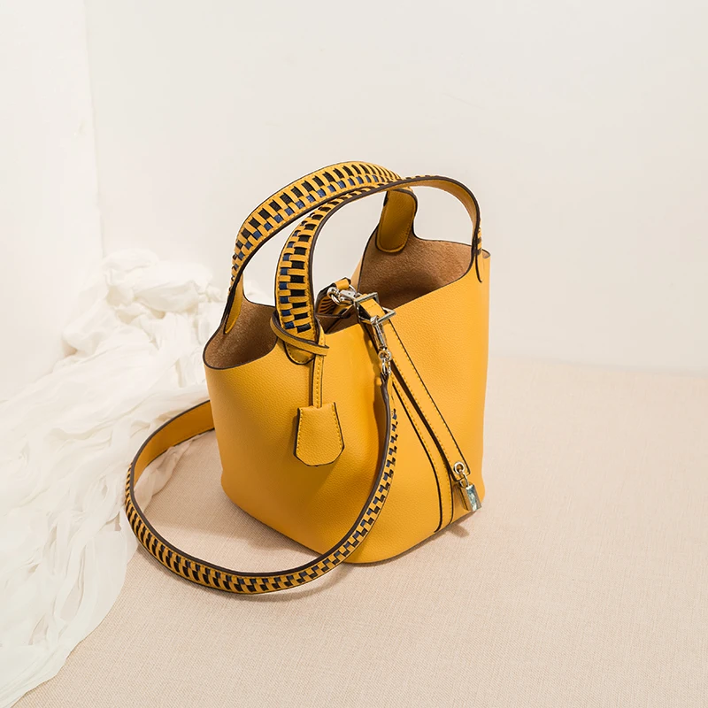 18cm yellow Модная женская сумка-мешок, сумка-мессенджер, дизайнерская сумка на плечо, сумка через плечо, сумка-тоут высокого качества из искусственной кожи, композитные сумки - Цвет: 18cm yellow
