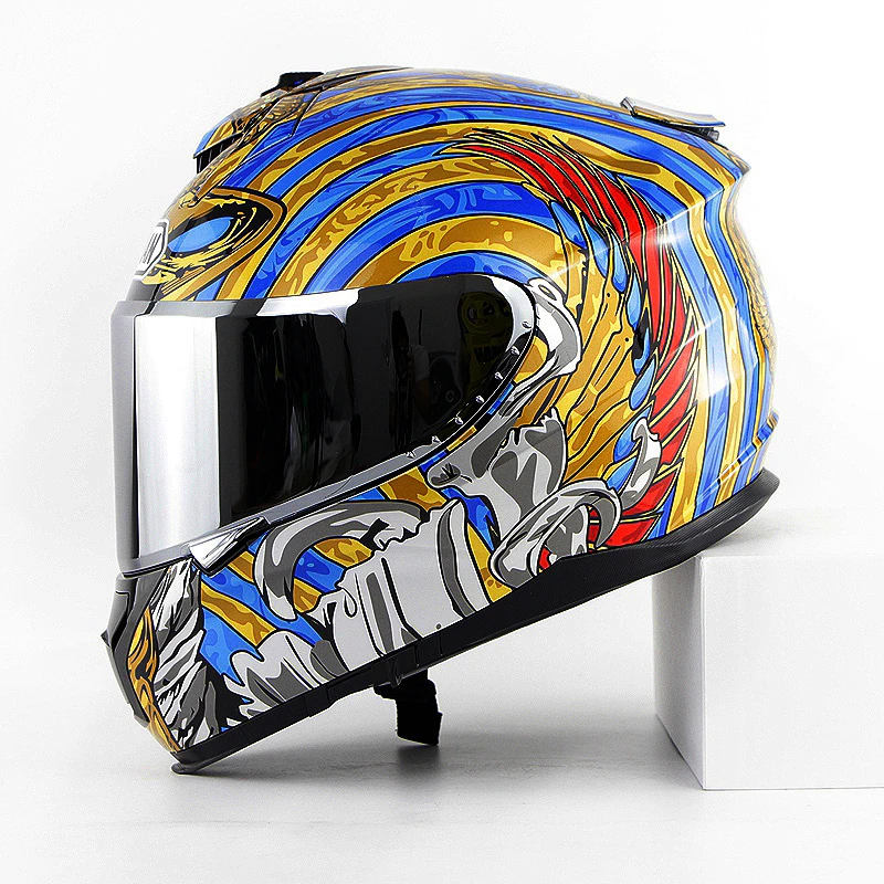 with Silver Visor Soman мотоциклетный шлем с двойным козырьком, защита от ультрафиолета, шлем для всего лица, мотоциклетный шлем, флип-ап, профессиональный гоночный шлем, мотоциклетный шлем, Capacete Viseira - Цвет: with Silver Visor