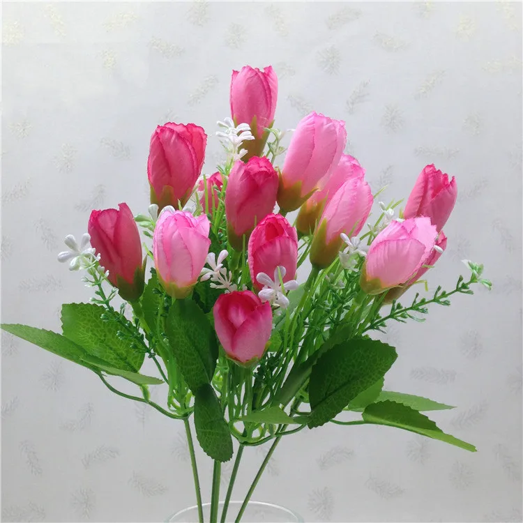 15 flowers artificial tulip magnolia home decoration party wedding decoration bedroom living room decoration