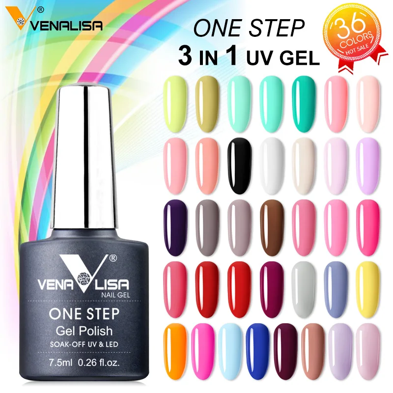 New Nail Art Design Manicure Venalisa 7.5Ml one step gel polish Soak Off Enamel Gel Polish UV Gel N