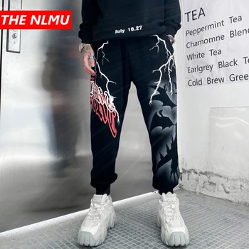

Hip Hop Bat Print Joggers Pants Mens Harajuku Sweatpants 2020 Streetwear Patchwork Cotton Track Pants Harem Trousers WQ152