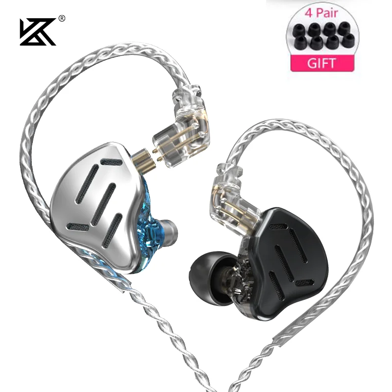Наушники вкладыши KZ ZAX 16 драйверов 7BA + 1DD гибридные Hi Fi наушники с шумоподавлением