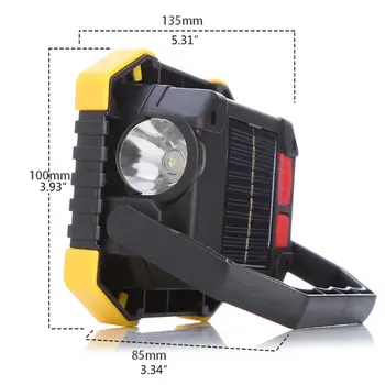 

Mini Protable Solar COB LED Work Light Emergency Flashlight Rechargeable Camping Inspect Torch Lighting